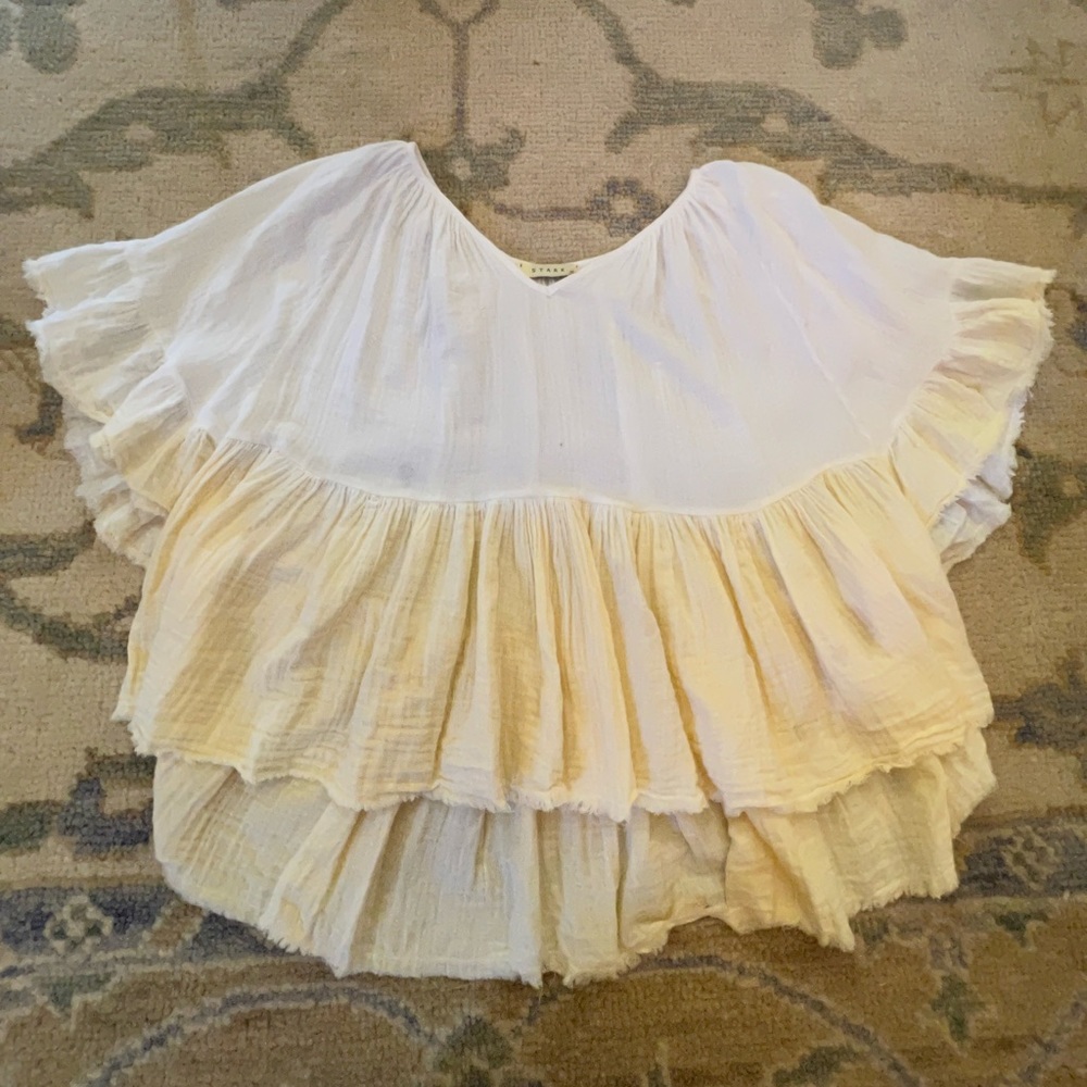 STARK X WHITE AND YELLOW OMBRÉ TOP